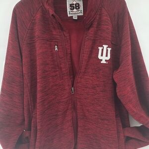 Indiana Hoosiers 58 Sports Full Zip Adult XL Jacket Red IU Fleece